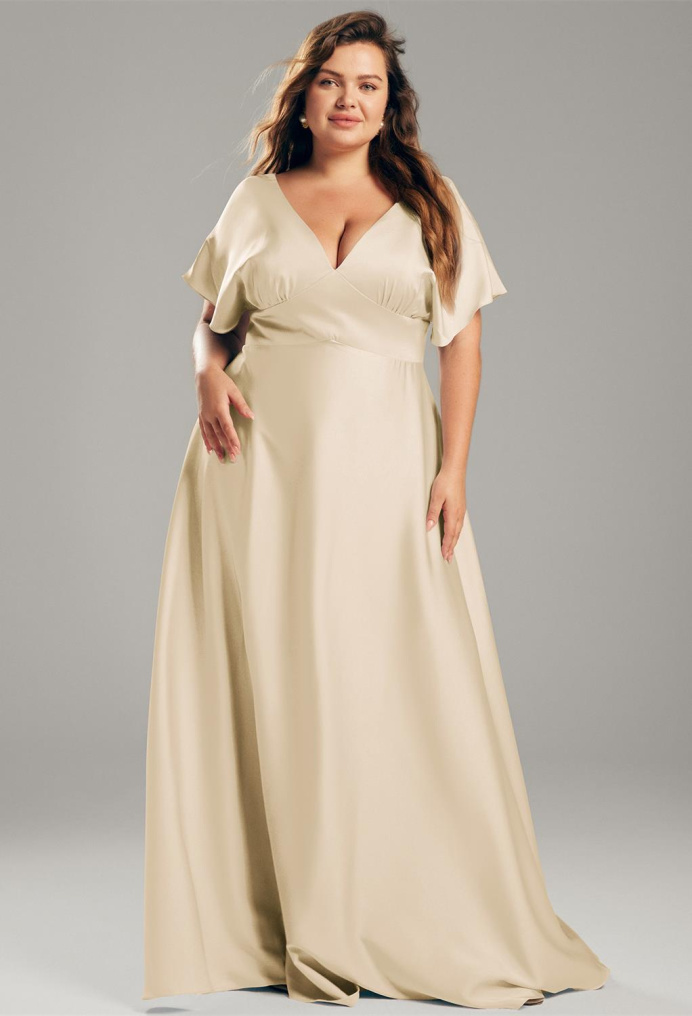 Champagne Nude Plus Size Dresses AW.Bridal